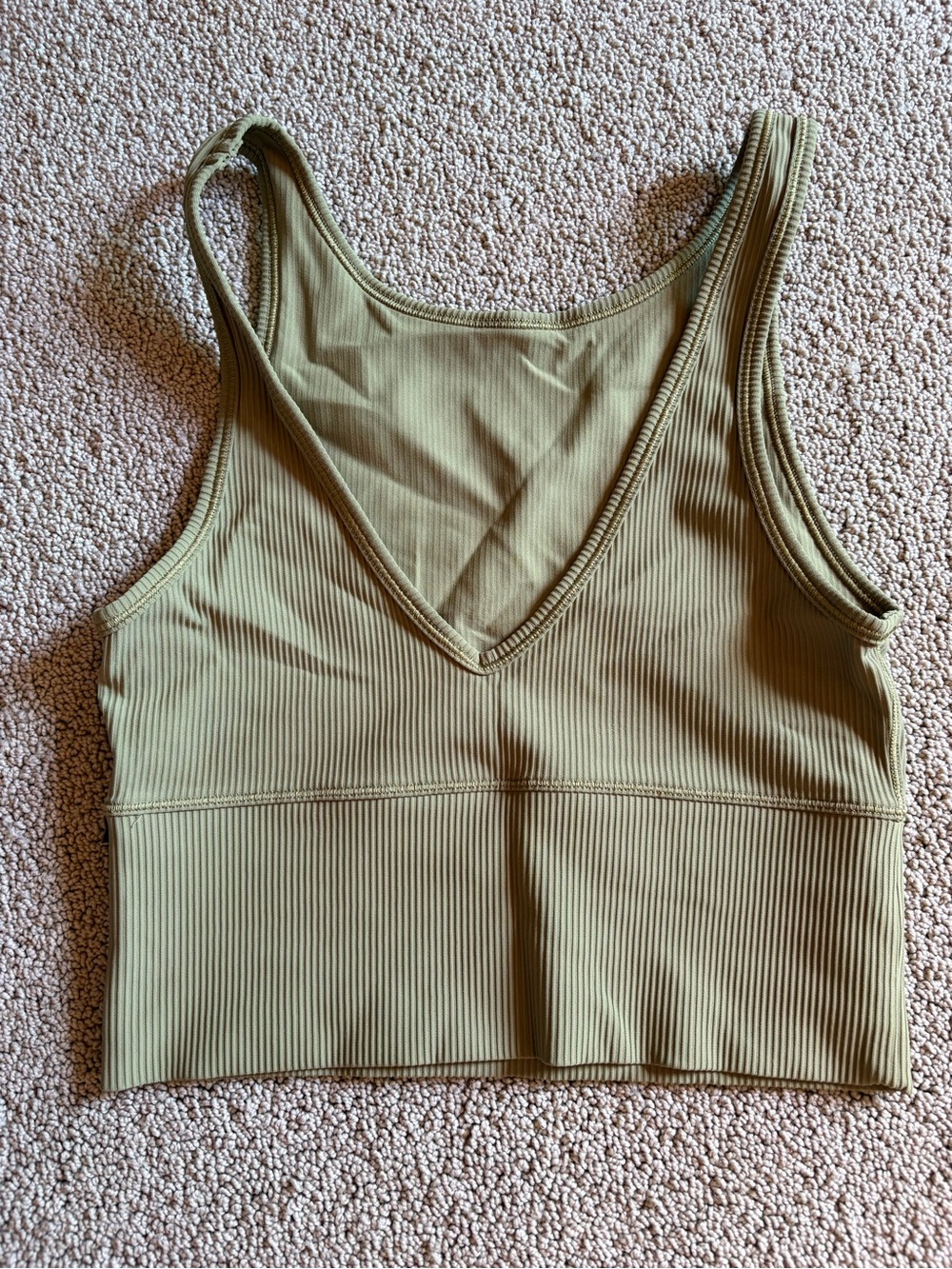 lululemon athletica Olive Ribbed V-Neck Tank Top
